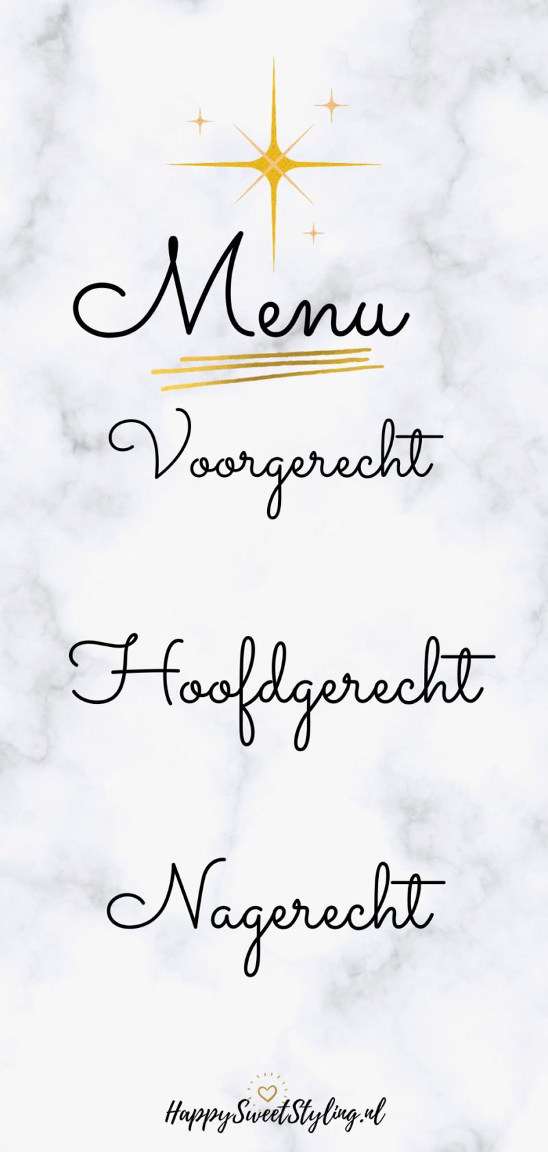 Kerstmenu marmer